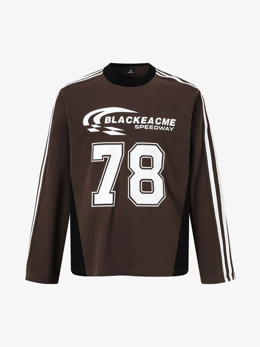 Sporty Long Sleeve Top with Bold Number Design for Active Enthusiasts 