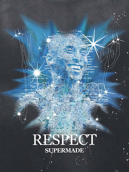 thesupermade-“Nostalgia-themed”dreamy starlight Kobe elements street retro ink Splatter Paint pattern T-shirt 