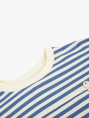Striped Frog-Button Long Sleeve Tee
