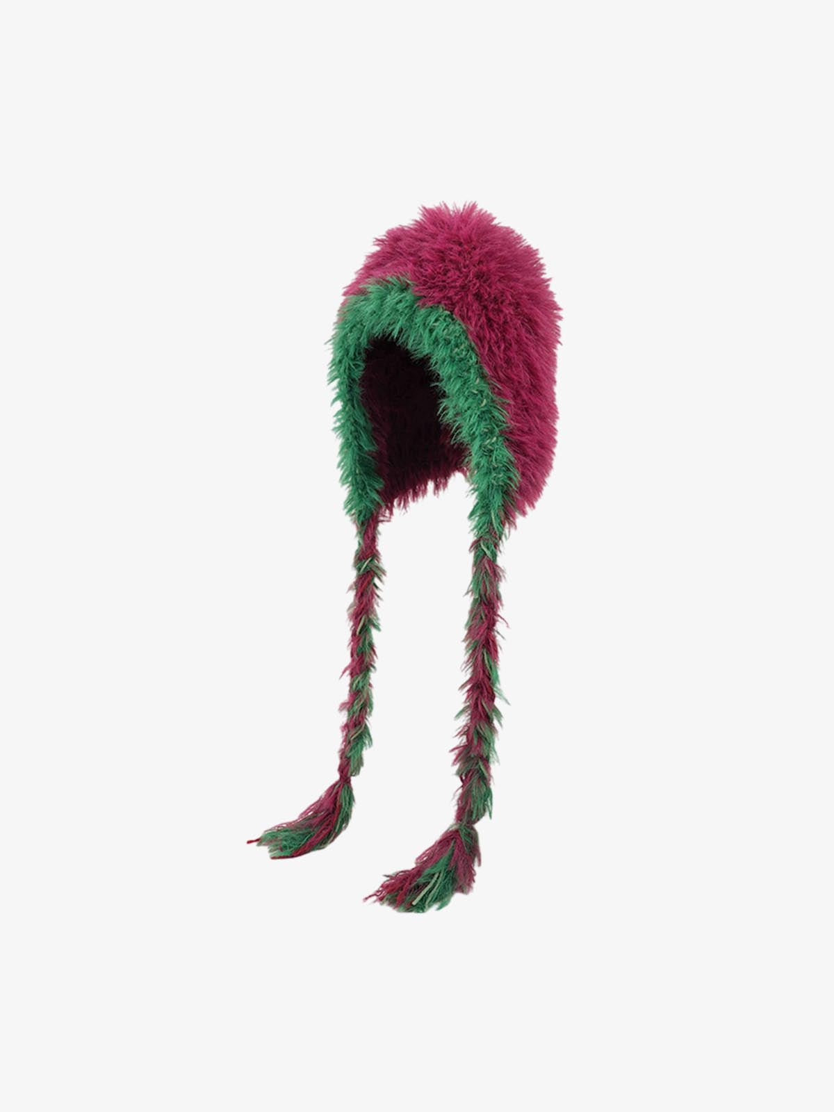 Colorful Fuzzy Winter Hat with Tassels for Festive Season 