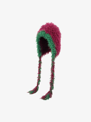 Colorful Fuzzy Winter Hat with Tassels for Festive Season 