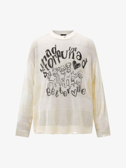 Stylish Graphic Print Sweater for Everyday Wear 