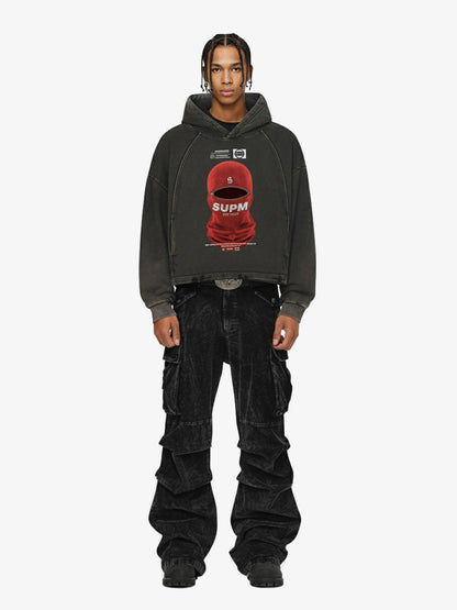 Oversized Snake Graphic Hoodie with Bold Print Design 