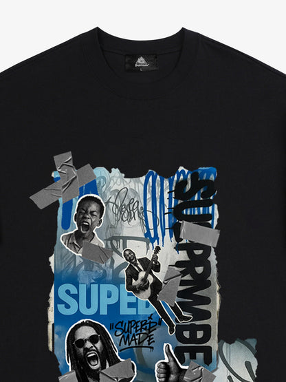 Supermade Trendy Retro Hip-Hop Character T-Shirt 