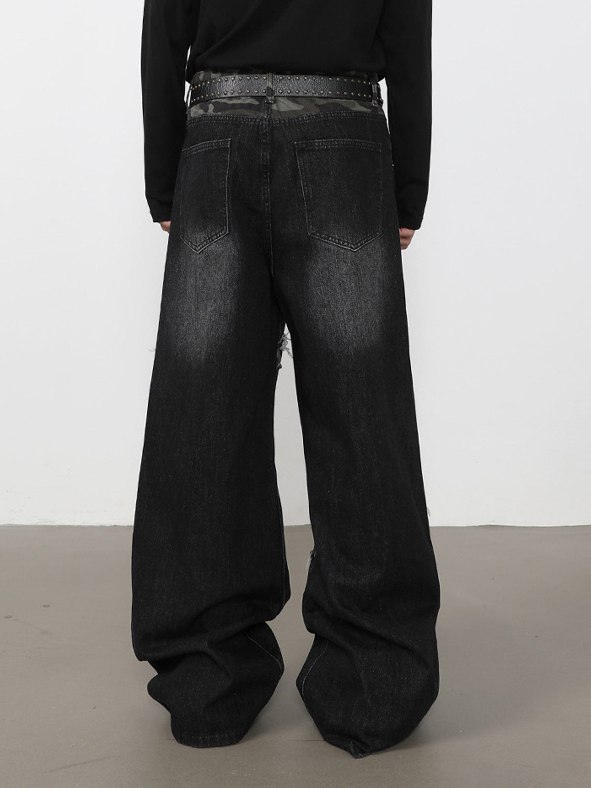 Patchwork-Jeans im Used-Look