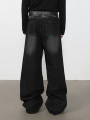 Patchwork-Jeans im Used-Look