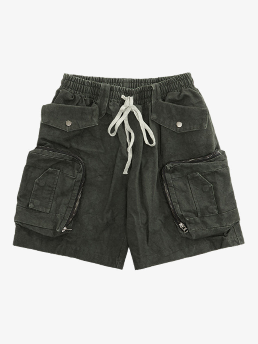 Heavy Tie Dye Multi Pockets Washed Shorts - 2088 