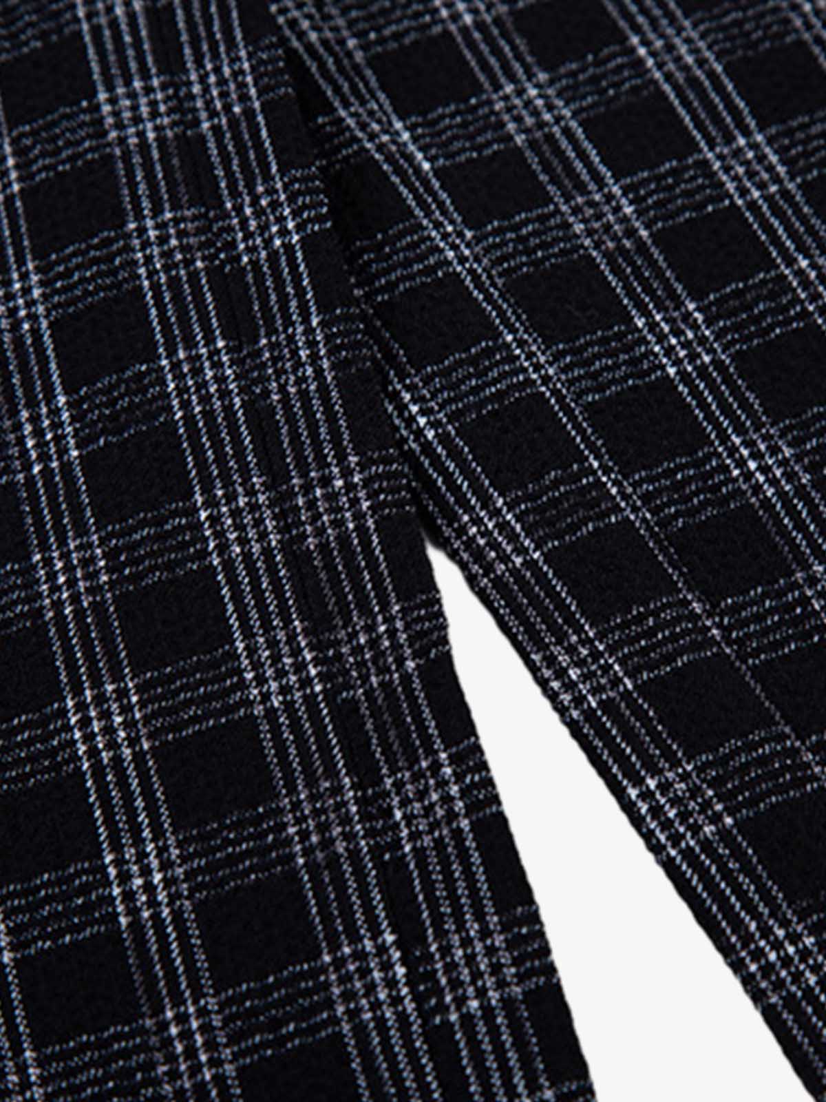 Pleated Plaid Drawstring Pants