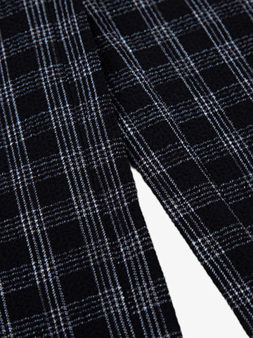 Pleated Plaid Drawstring Pants