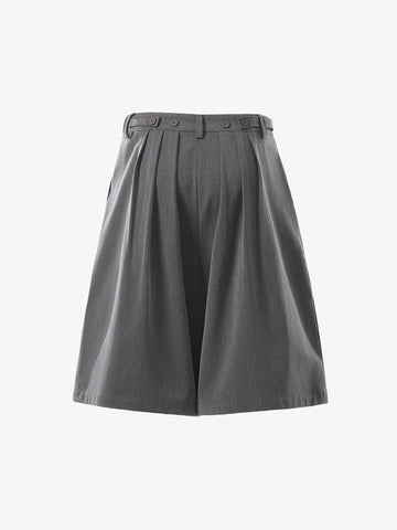 Pleated Wide-Leg Shorts 