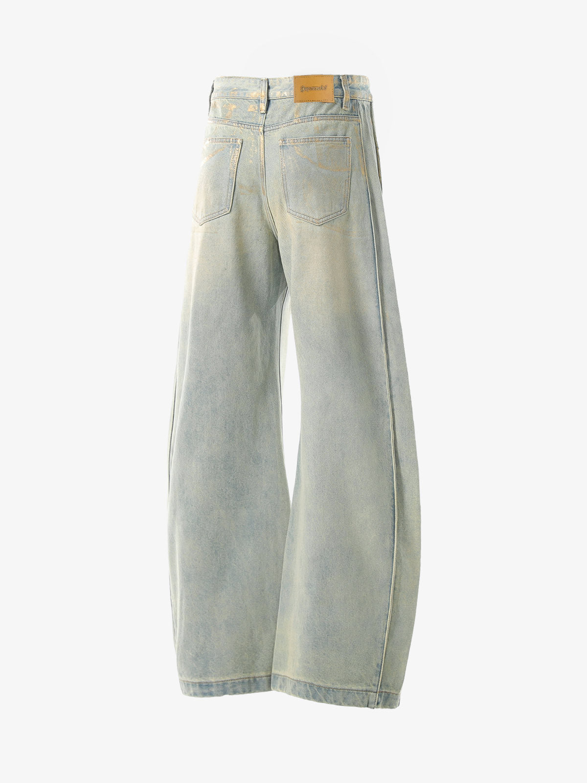 Wide-Leg Denim Trousers with Distressed Details for Everyday Style 