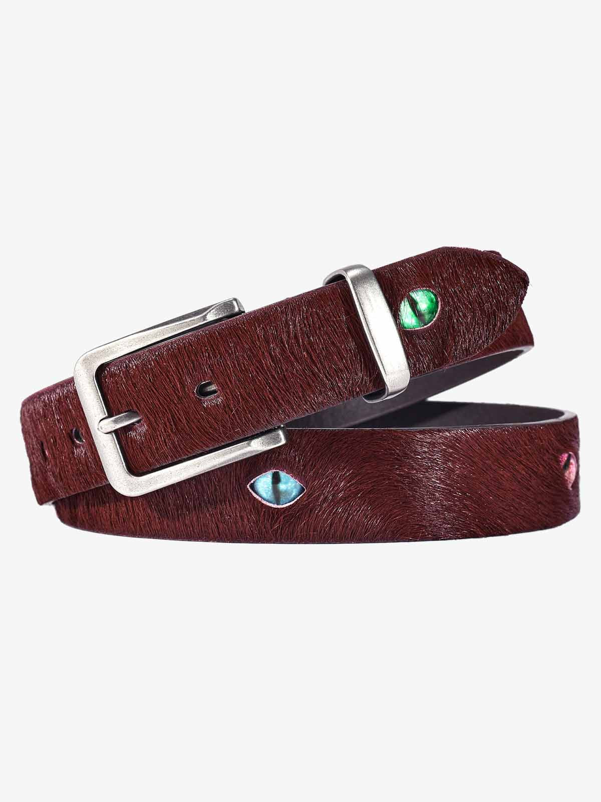 Studded Leather Belt with Eyelet Detail - Stylish and Versatile Accessory for Modern Fashion 