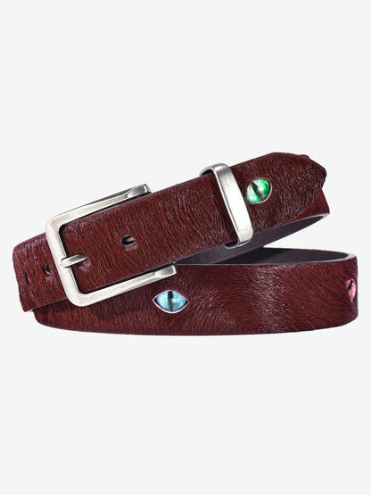 Studded Leather Belt with Eyelet Detail - Stylish and Versatile Accessory for Modern Fashion 