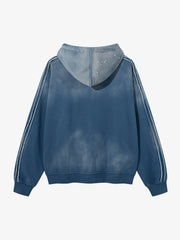 Rhinestone Ripped Frayed Fleece-Lined Sweat Set