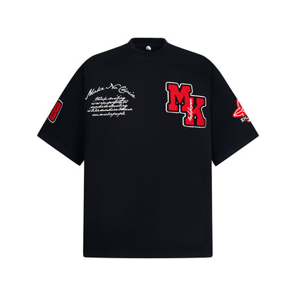 Heavy Embroidery Patch Embroidered T-shirt 