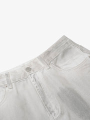 Mud-Washed Pocket Denim Jorts 