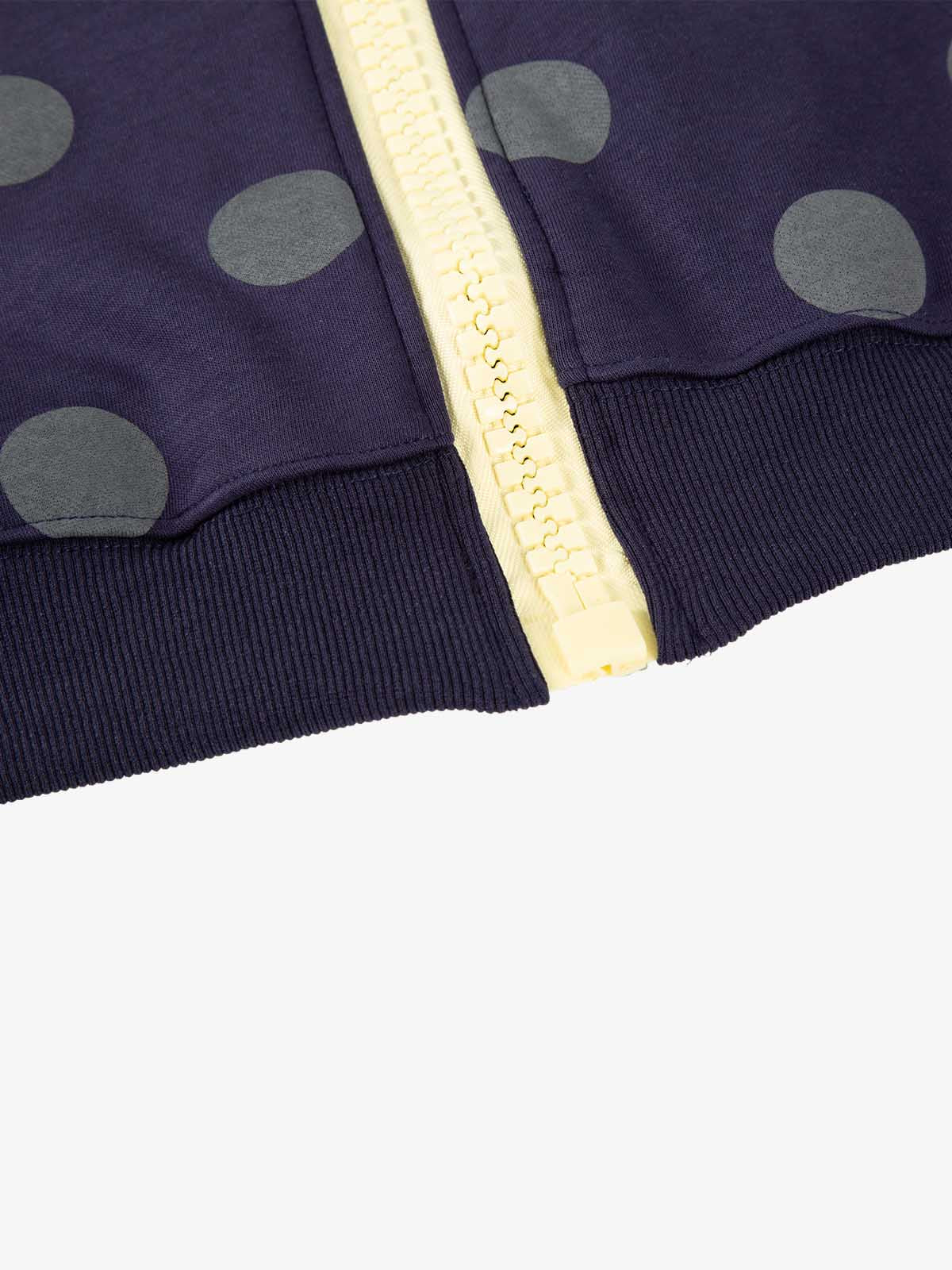 Big Zipper Dot Boxy Zip-Up Hoodie