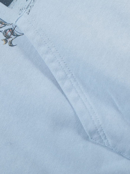 Distressed Graphic Print Zip Up Hoodie 