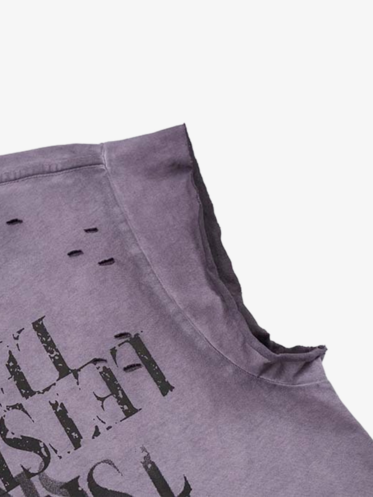 Letter Graphic Spray-Painted Distressed Vest