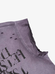 Letter Graphic Spray-Painted Distressed Vest