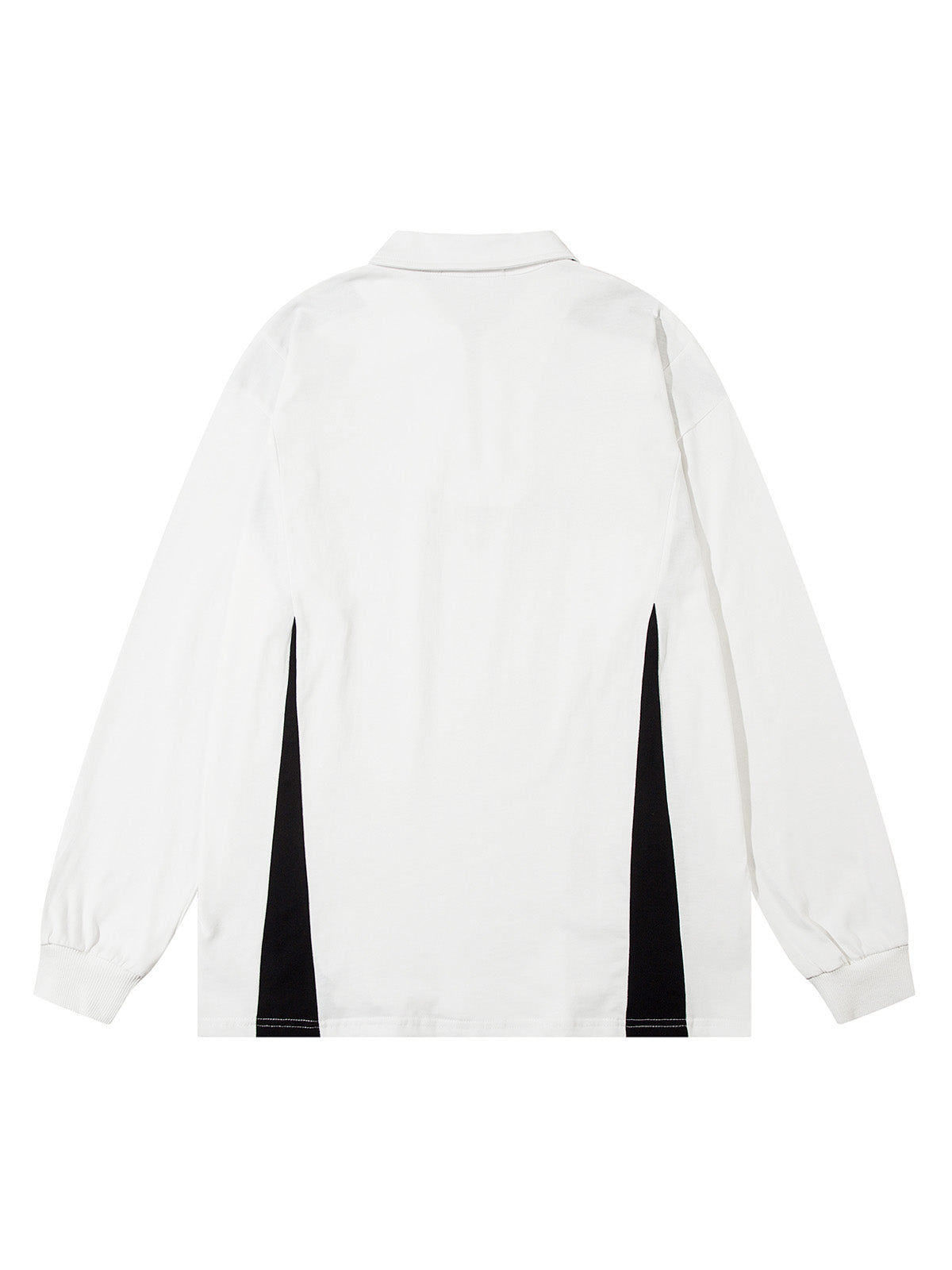 Thesupermade Star Color-Blocking Long Sleeve Quarter Zipper Shirt 