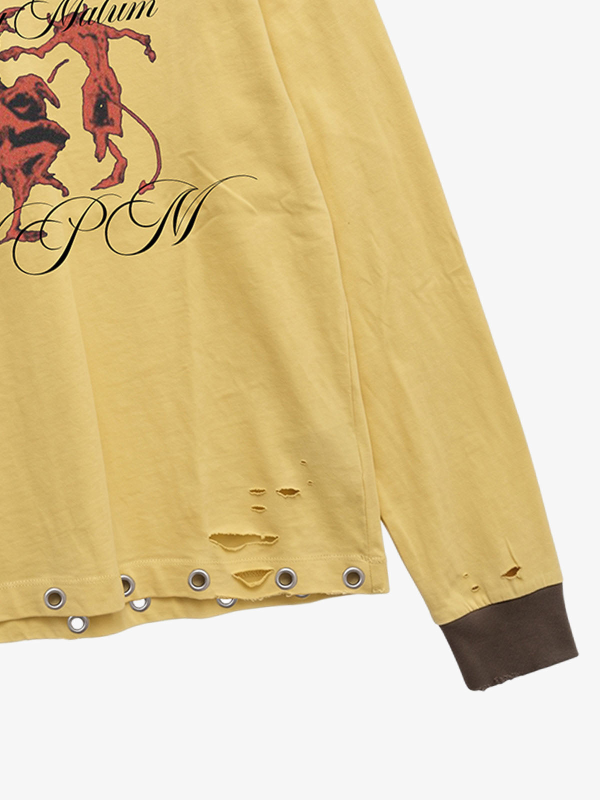 Devil Graphic Color Block Long Sleeve Tee