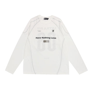 Leopard-Panel Slogan Quick-Dry Long Sleeve Tee