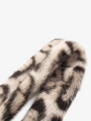 Leopard Plush Patchwork Hoodie & Wide-Leg Sweatpants Set