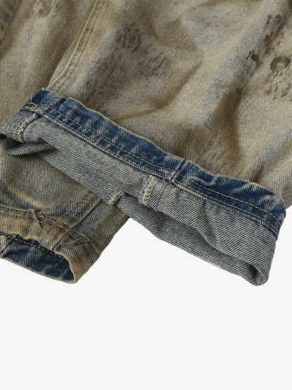 Wide-Leg Tie-Dye Denim Trousers for Modern Fashionistas 