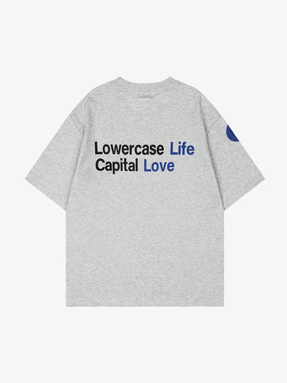 Oversized Letter Print Cotton T-Shirt