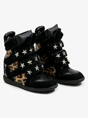 Leopard Star Studded Sneakers