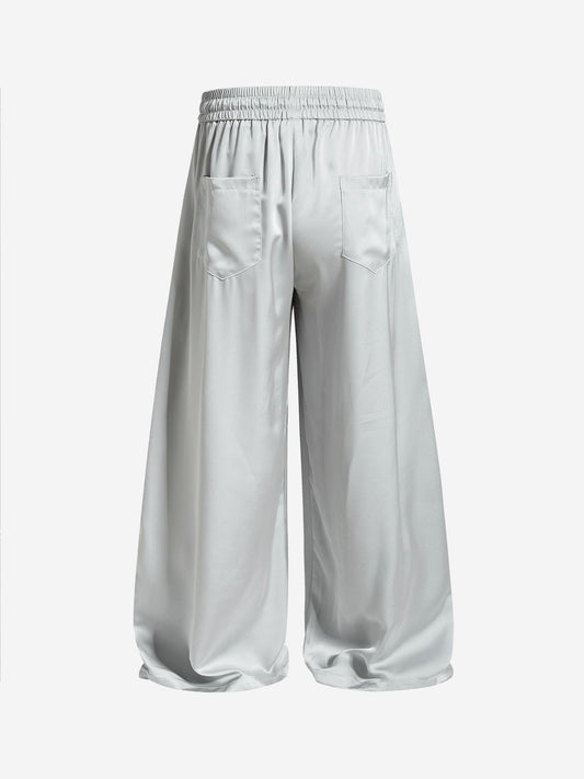 Script Letter Graphic Drawstring Wide-Leg Pants
