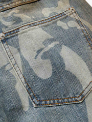 Skull Graphic Distressed Baggy Jeans