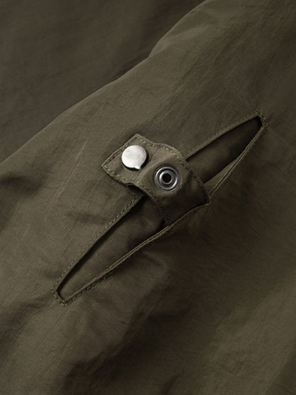 Olive Green Faux Fur Collar Padded Bomber Jacket 