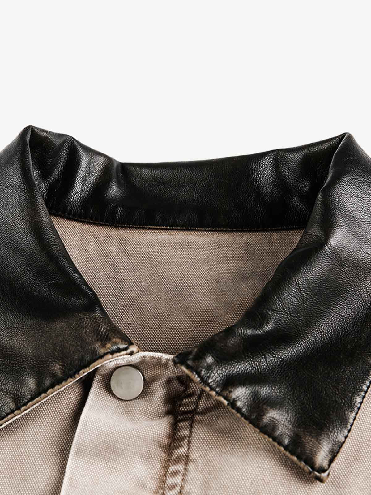 Vintage Washed Workwear Lapel Detroit Jacket 