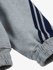 Striped Patchwork Boxy Fit Zip-Up Hoodie