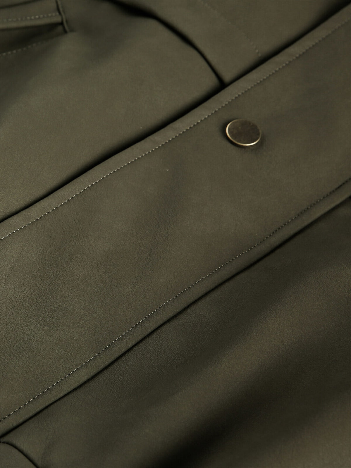 Thesupermade Street Style Lamb Fur Collar Leather Buckle PU Leather Jacket 