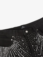 Stylish Wide-Leg Pants with Sparkling Studs for Women 