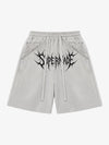 Light Gray Corduroy Relaxed Fit Shorts