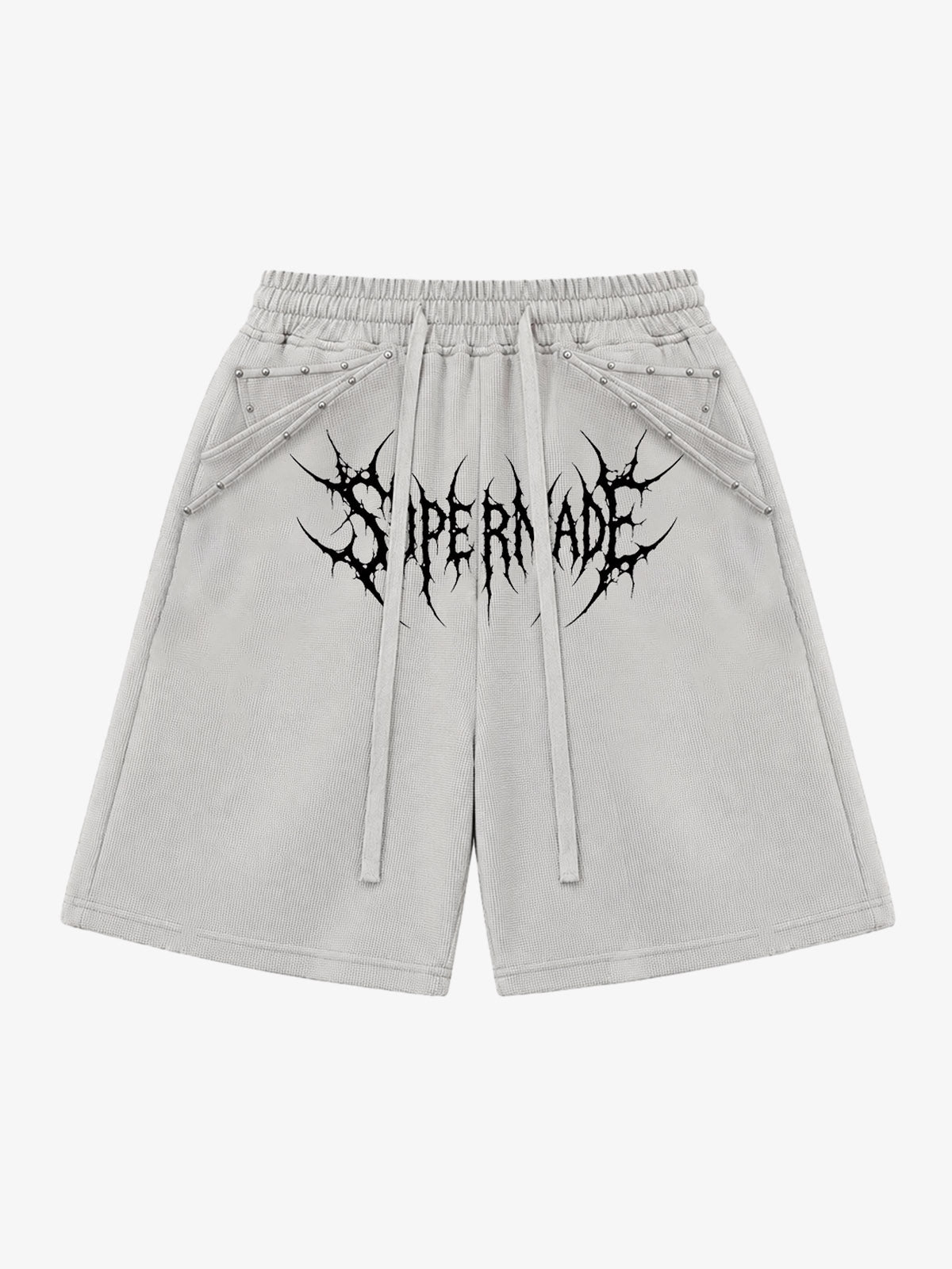 Light Gray Corduroy Relaxed Fit Shorts