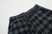 Cotton Plaid Wide Leg Culottes with Frayed Hem and Cargo Pockets 