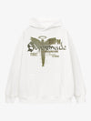 THE SUPERMADE A distressed trend print pattern hoodie that combines angel wings and gothic font elements 