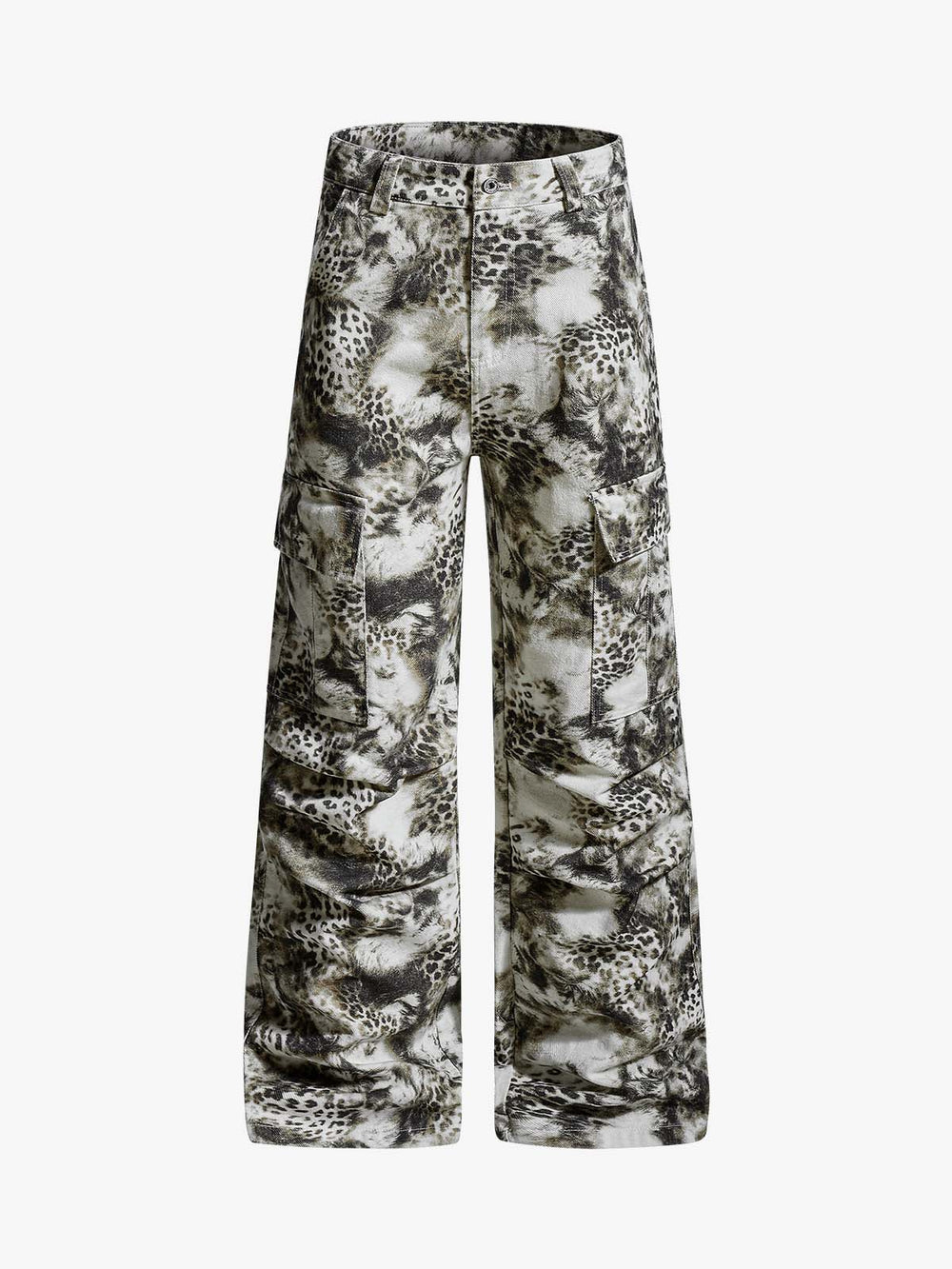 Leopard Multi-Pocket Cargo Jeans