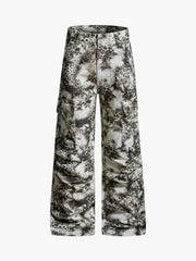 Leopard Multi-Pocket Cargo Jeans