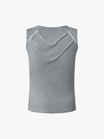 Exposed Seams Washed Knit Vest