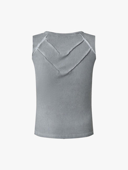 Exposed Seams Washed Knit Vest