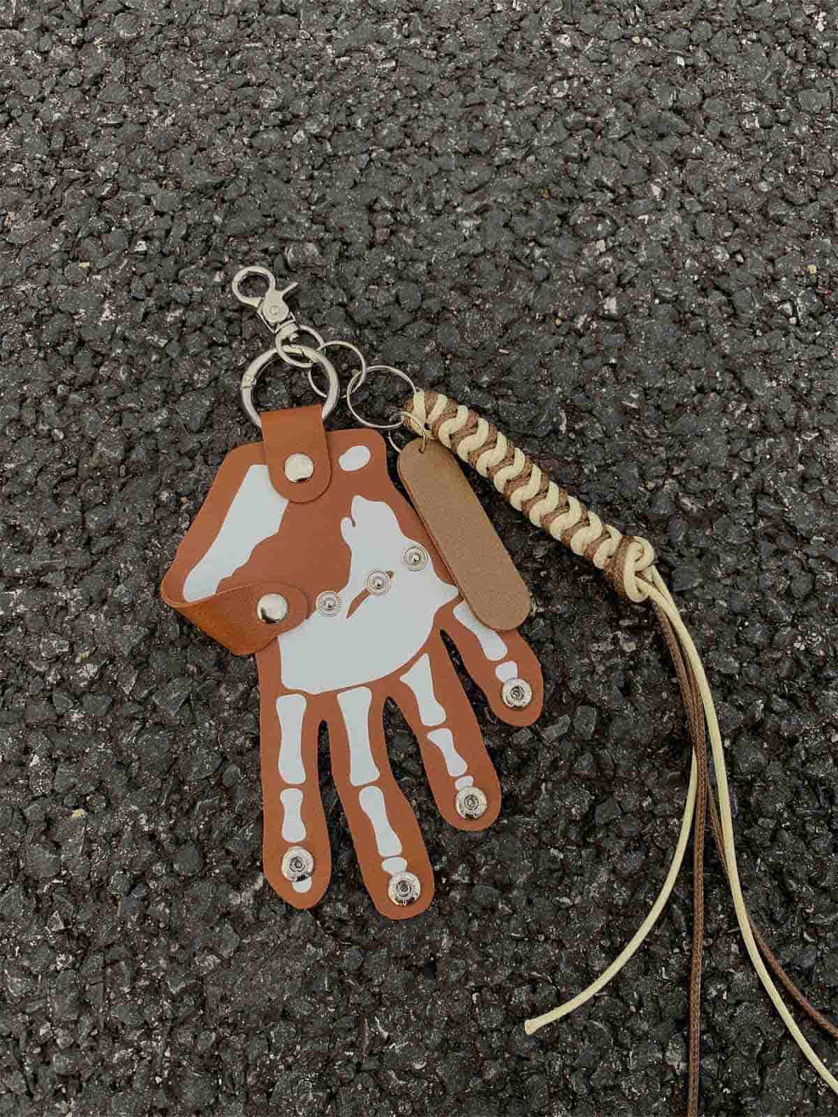 Punk Skull Hand Braided Keychain 