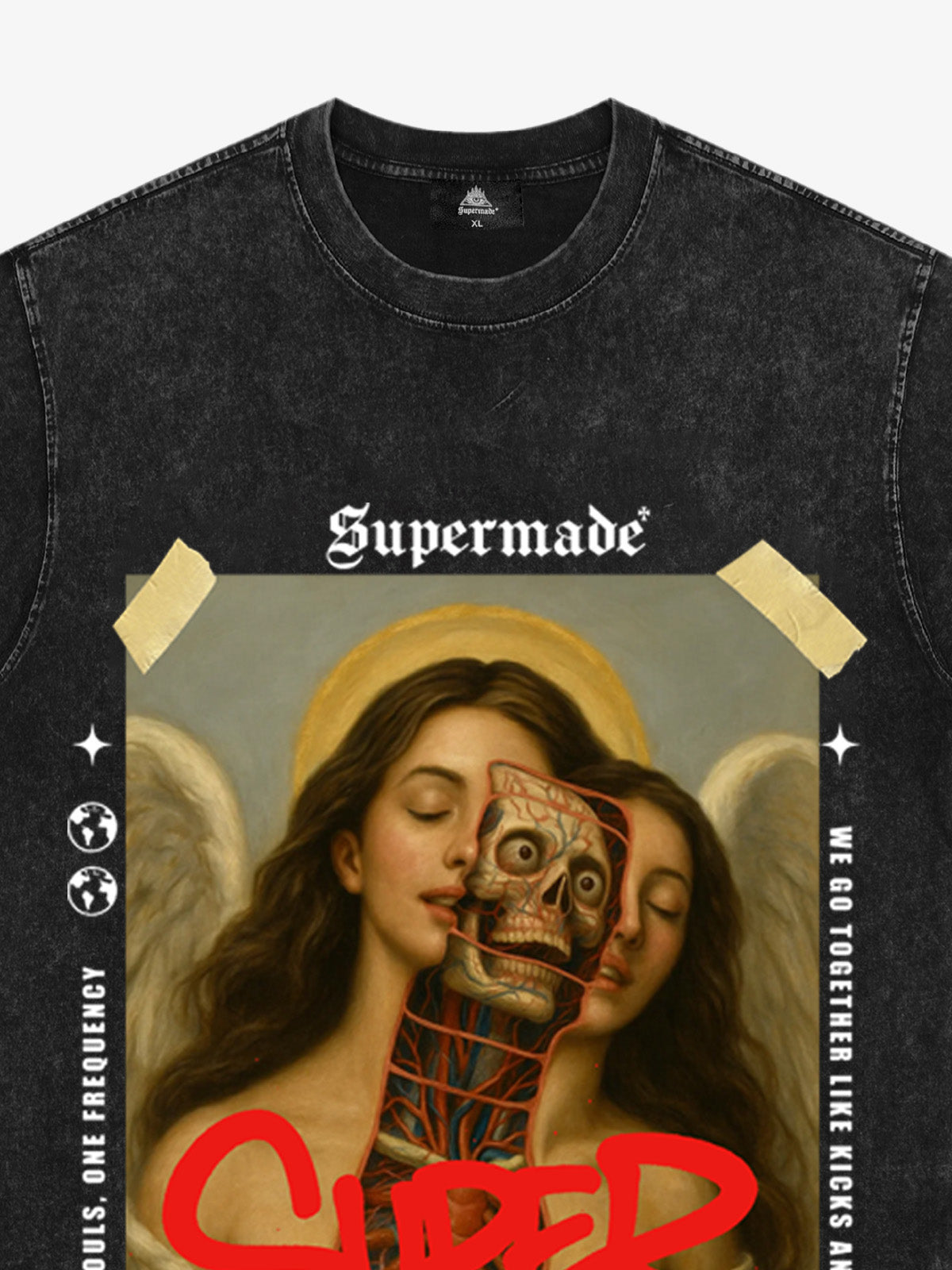 Angel and Demon Struggle Graphic T-shirt 