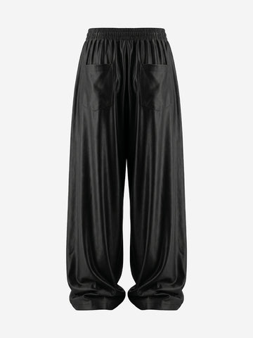 High-Waist Satin Wide-Leg Pants