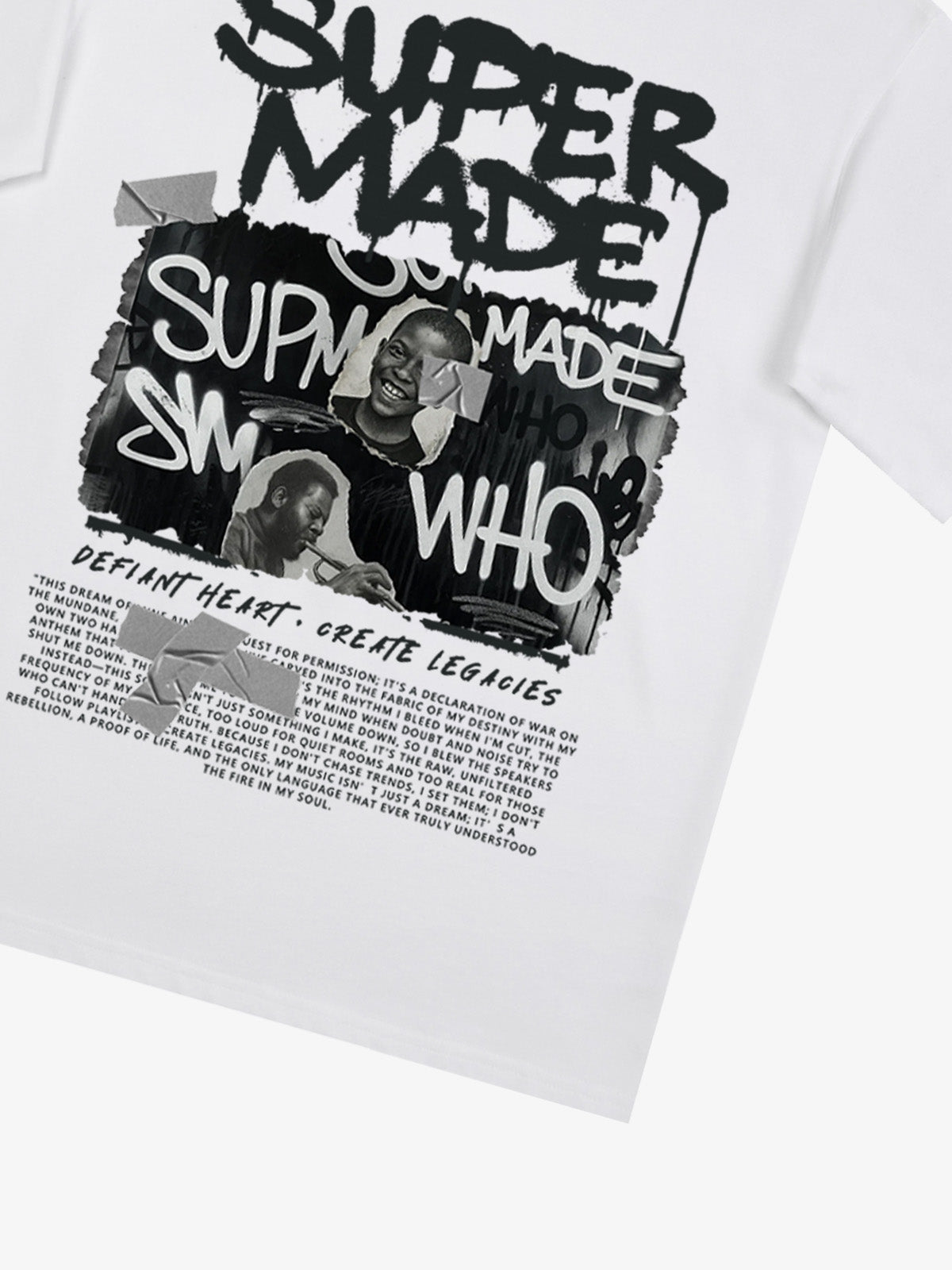 Streetwear Graffiti Character Collage Graphic T-Shirt 